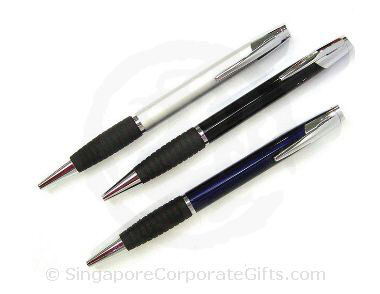 Metal Ballpen With Black Rubber Grip