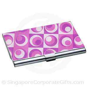 Designer namecard holder - Pink Circles